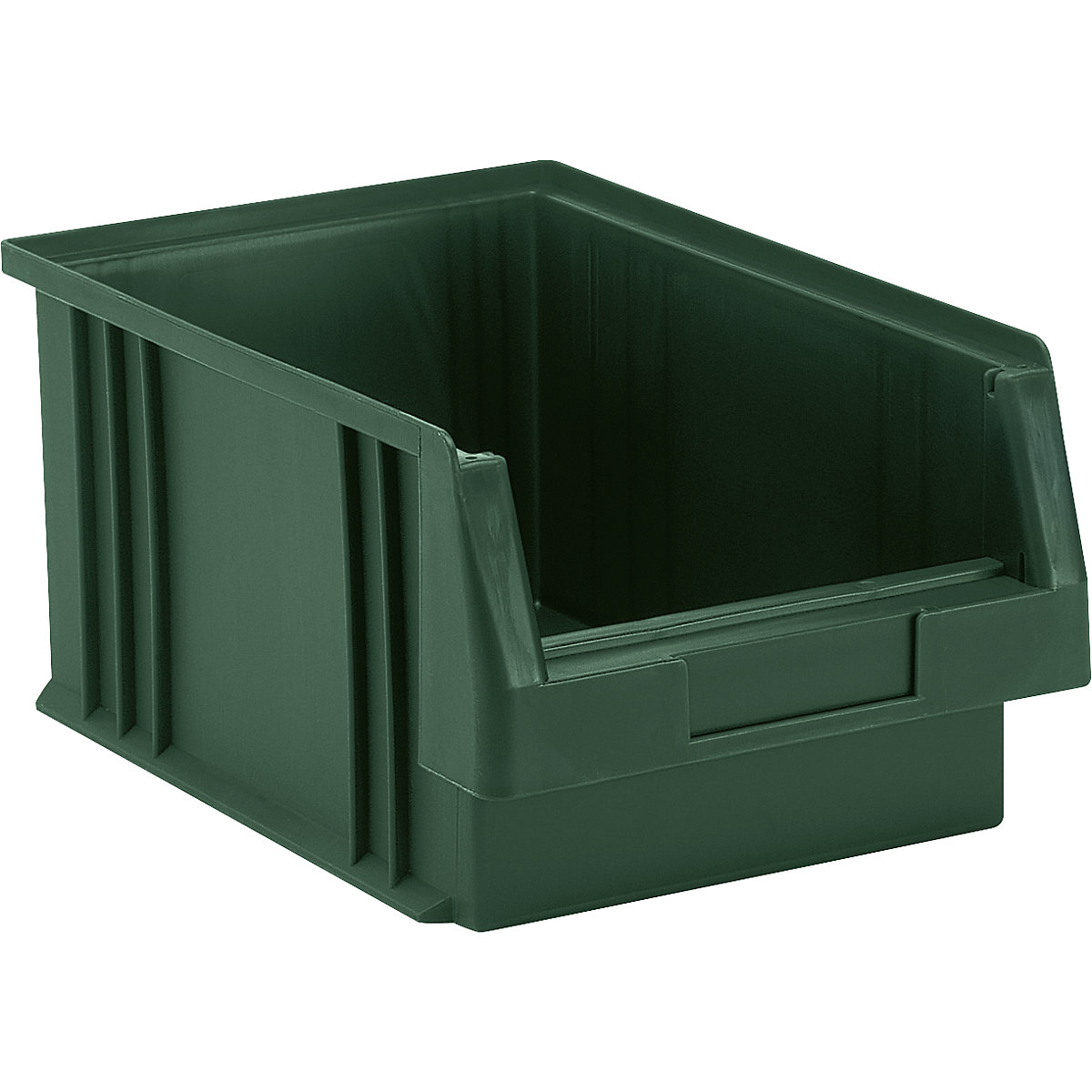 Open fronted storage bin made of polypropylene