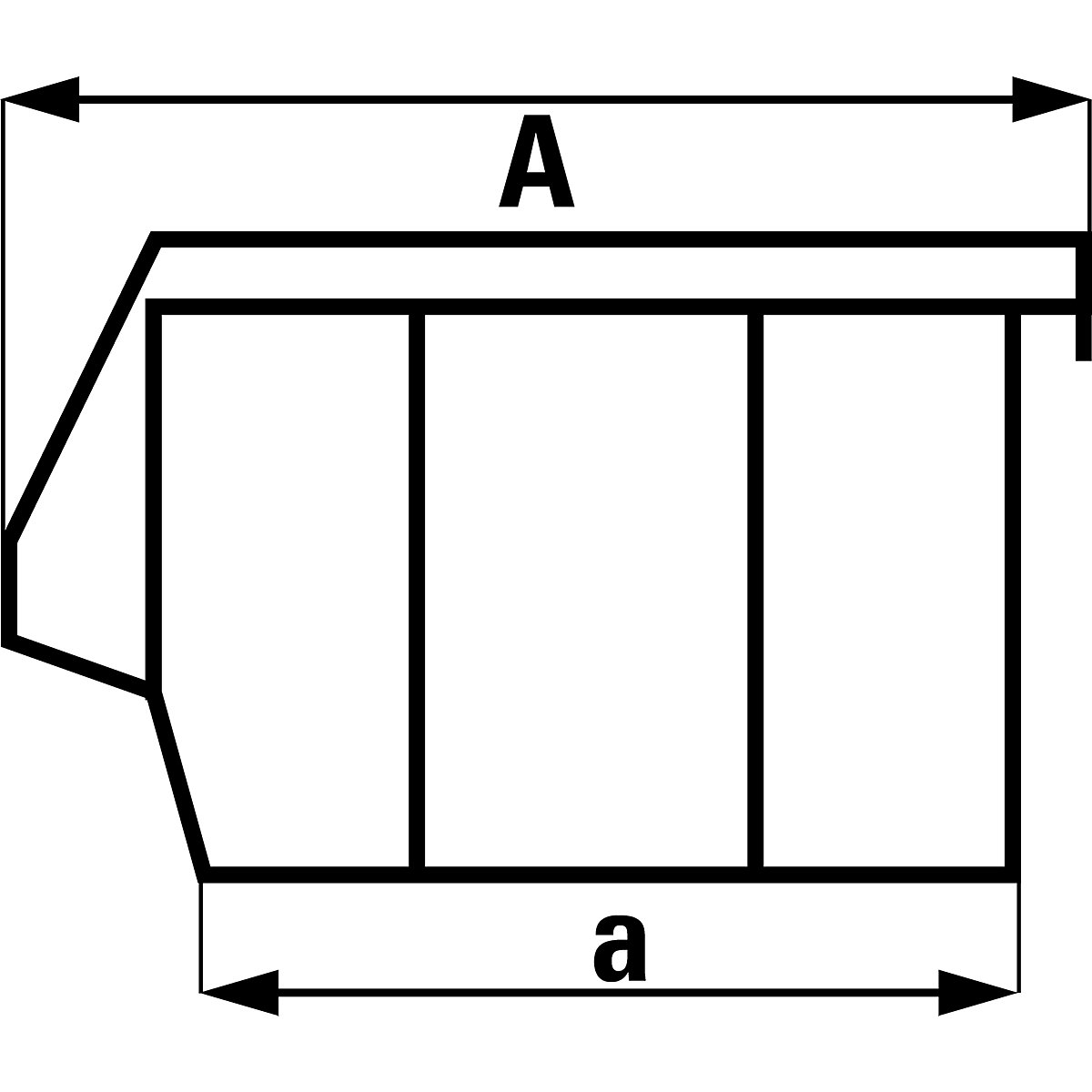 Open fronted storage bin made of polypropylene (Product illustration 4)-3