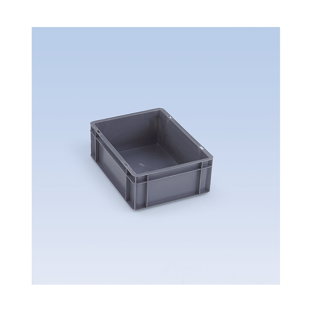 Euro stacking container, closed walls and base, LxWxH 600 x 400 x 75 mm, grey, pack of 5-1