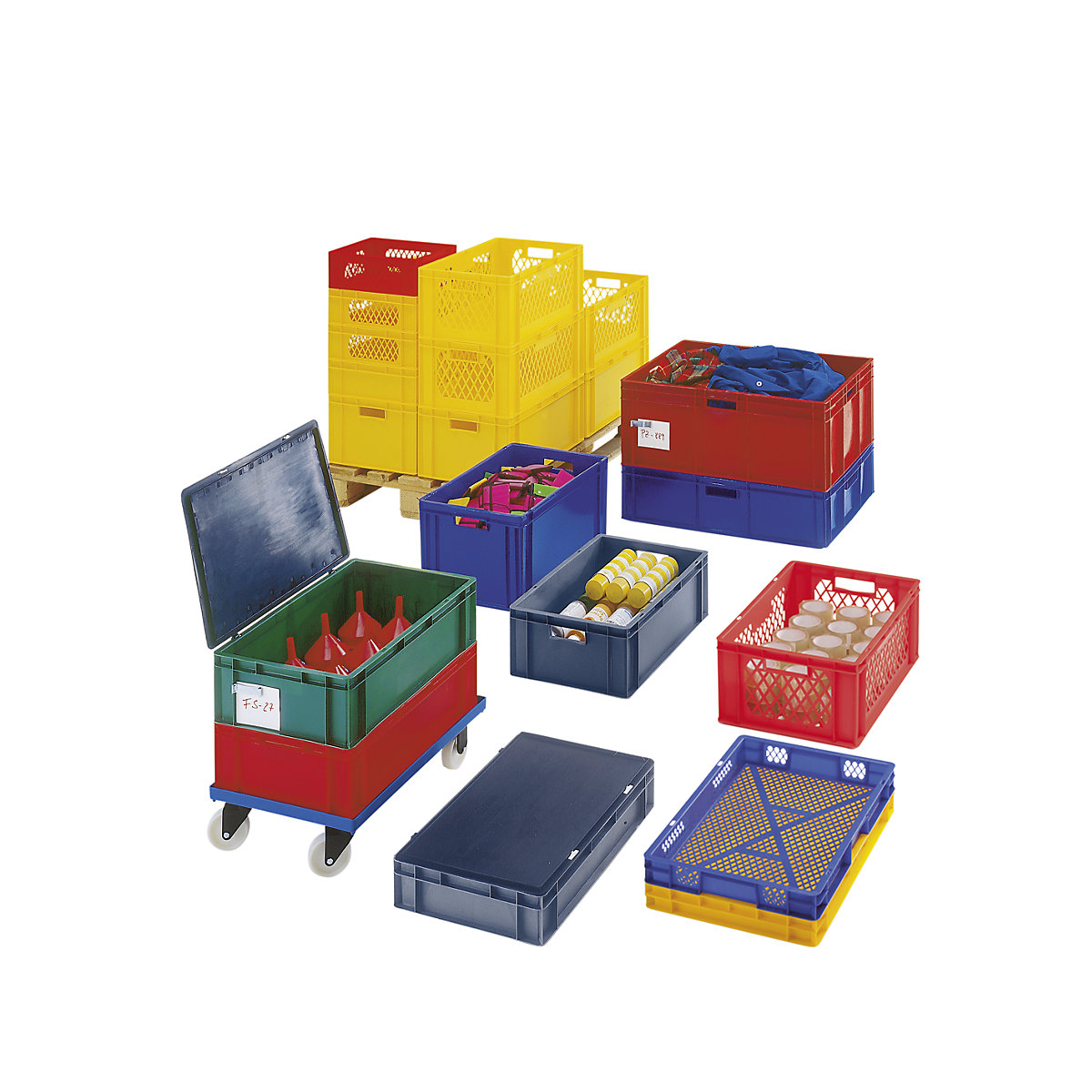 Euro stacking container, closed walls and base (Product illustration 3)-2
