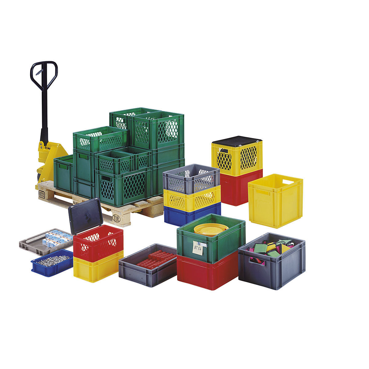 Euro stacking container, perforated walls and base (Product illustration 3)-2