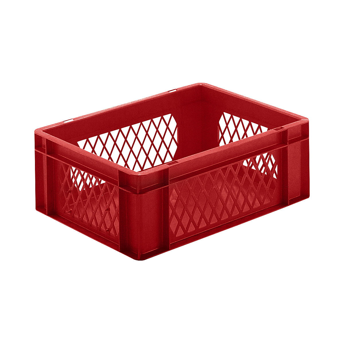 Euro stacking container, perforated walls, closed base