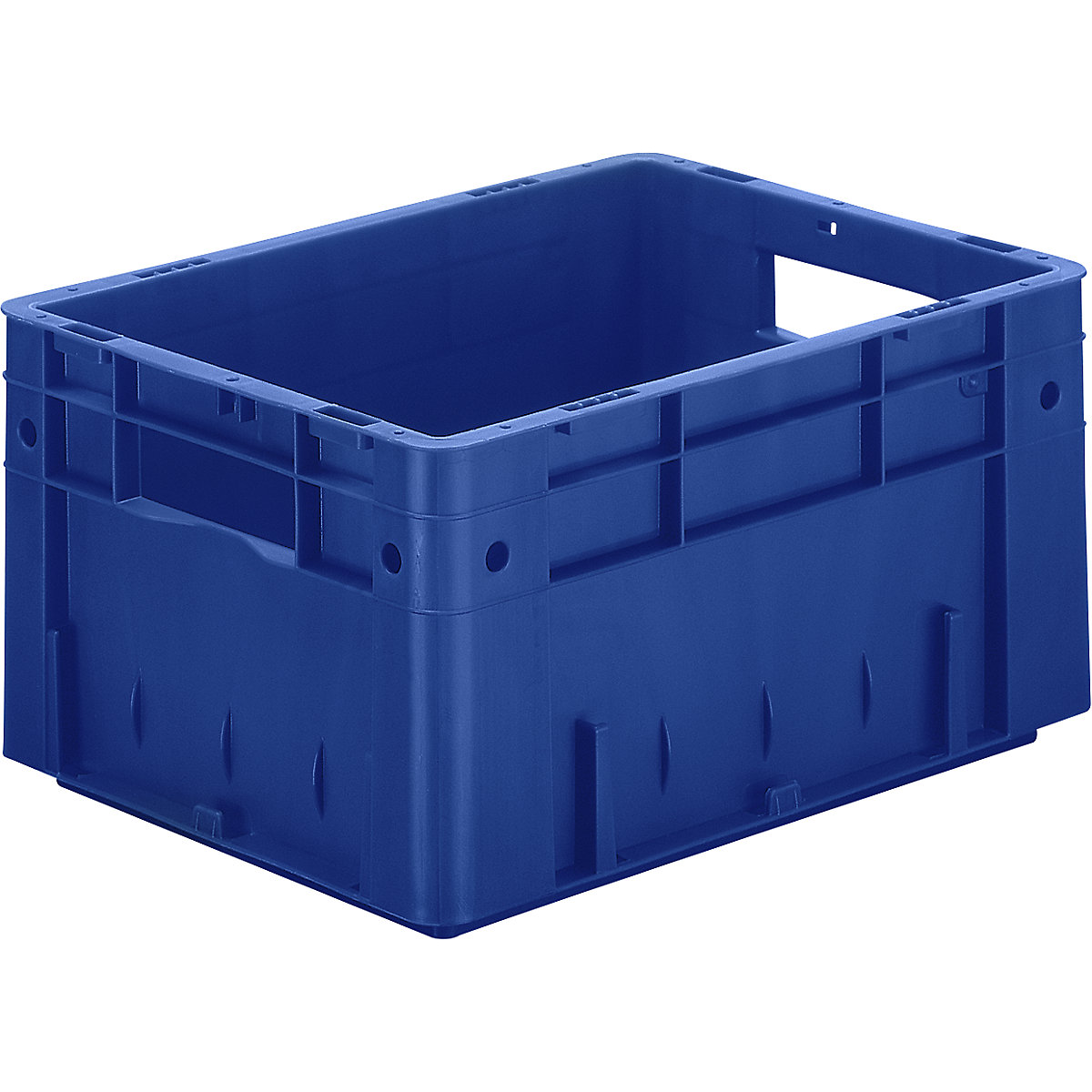 Heavy duty Euro container, polypropylene, capacity 17.5 l, LxWxH 400 x 300 x 210 mm, solid walls, solid base, blue, pack of 4-0