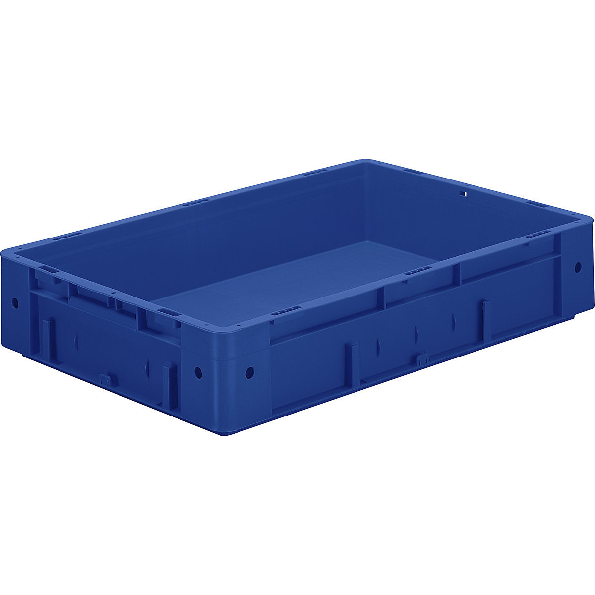 Heavy duty Euro container, polypropylene, capacity 20 l, LxWxH 600 x 400 x 120 mm, solid walls, solid base, blue, pack of 2-0