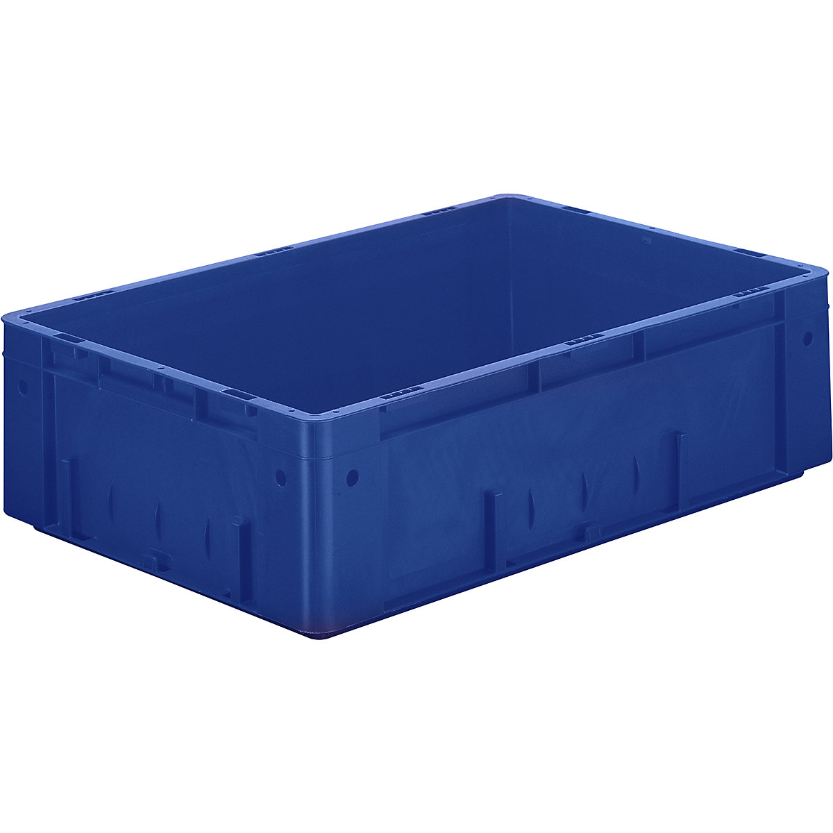 Heavy duty Euro container, polypropylene, capacity 31 l, LxWxH 600 x 400 x 175 mm, solid walls, solid base, blue, pack of 2-0