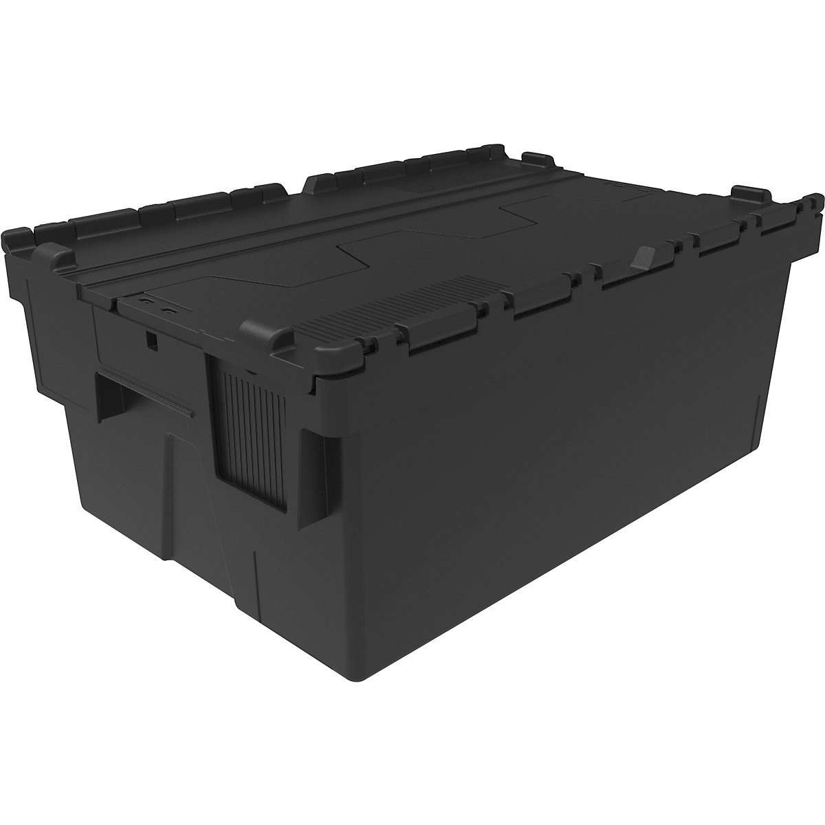 Reusable stacking container, LxWxH 600 x 400 x 250 mm, black-4