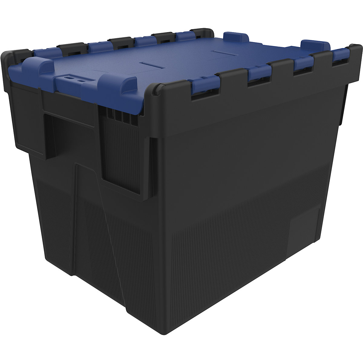 Reusable stacking container, LxWxH 400 x 300 x 306 mm, black/blue-3