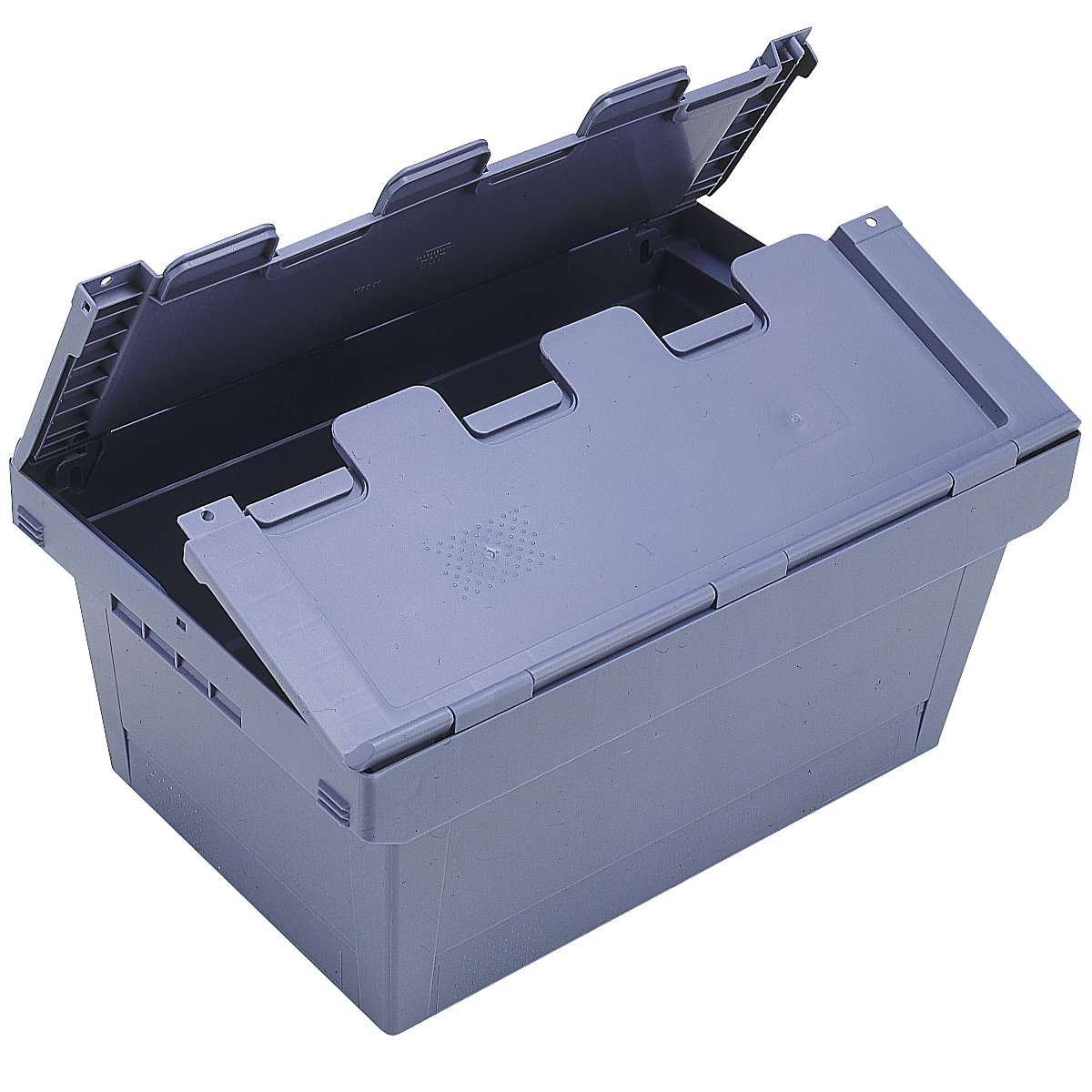 Reusable stacking container with folding lid - BITO