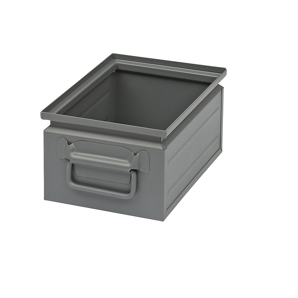 Stacking container made of sheet steel, capacity approx. 9 l, basalt grey RAL 7012-0