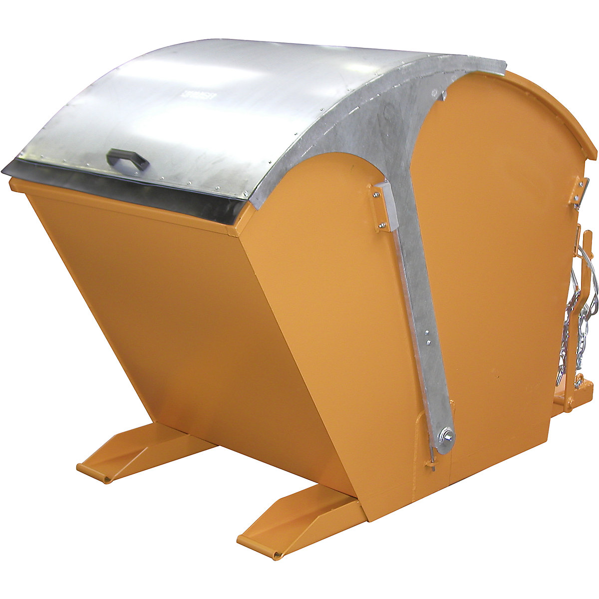 Tilting skip with round lid – eurokraft pro