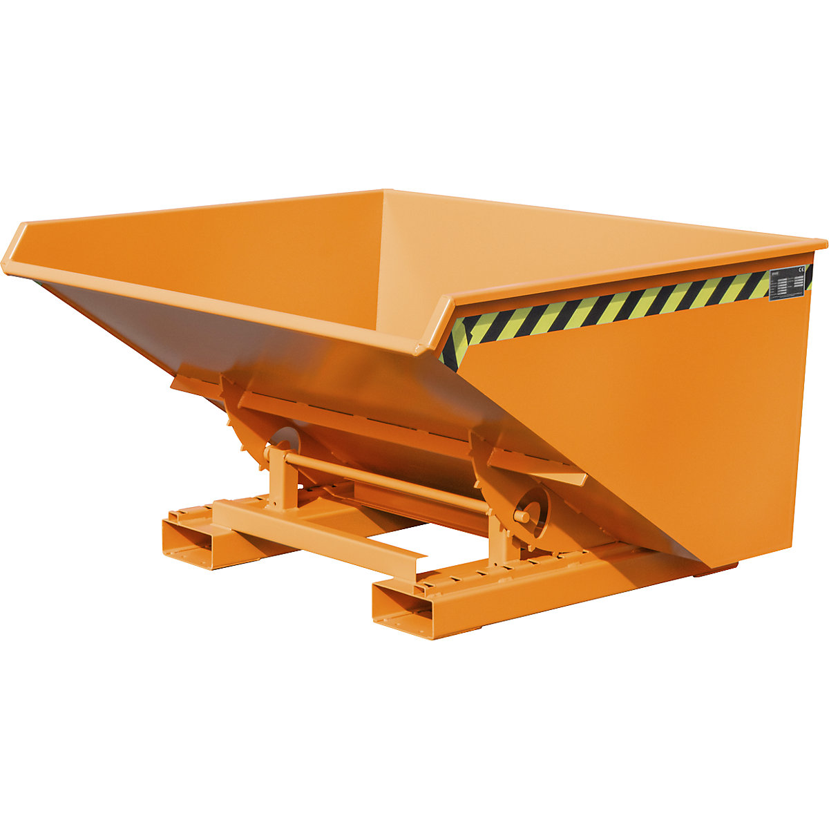EXPO-E skip for metal swarf – eurokraft pro, capacity 0.9 m³, yellow orange-2