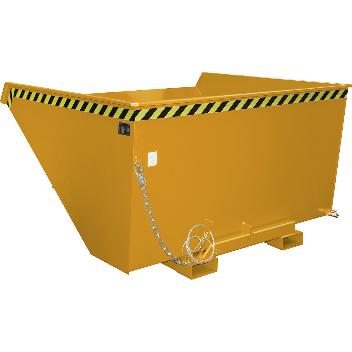 EXPO-E skip for metal swarf – eurokraft pro, capacity 2.1 m³, yellow orange-5