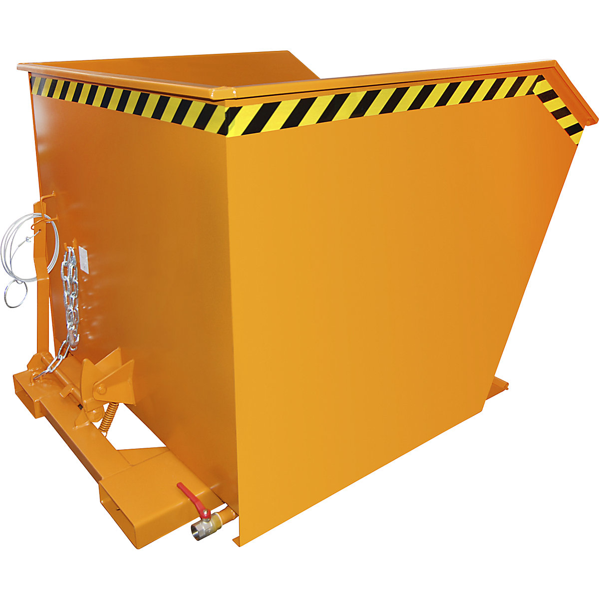 GU-E skip for metal swarf – eurokraft pro, capacity 1 m³, yellow orange-2