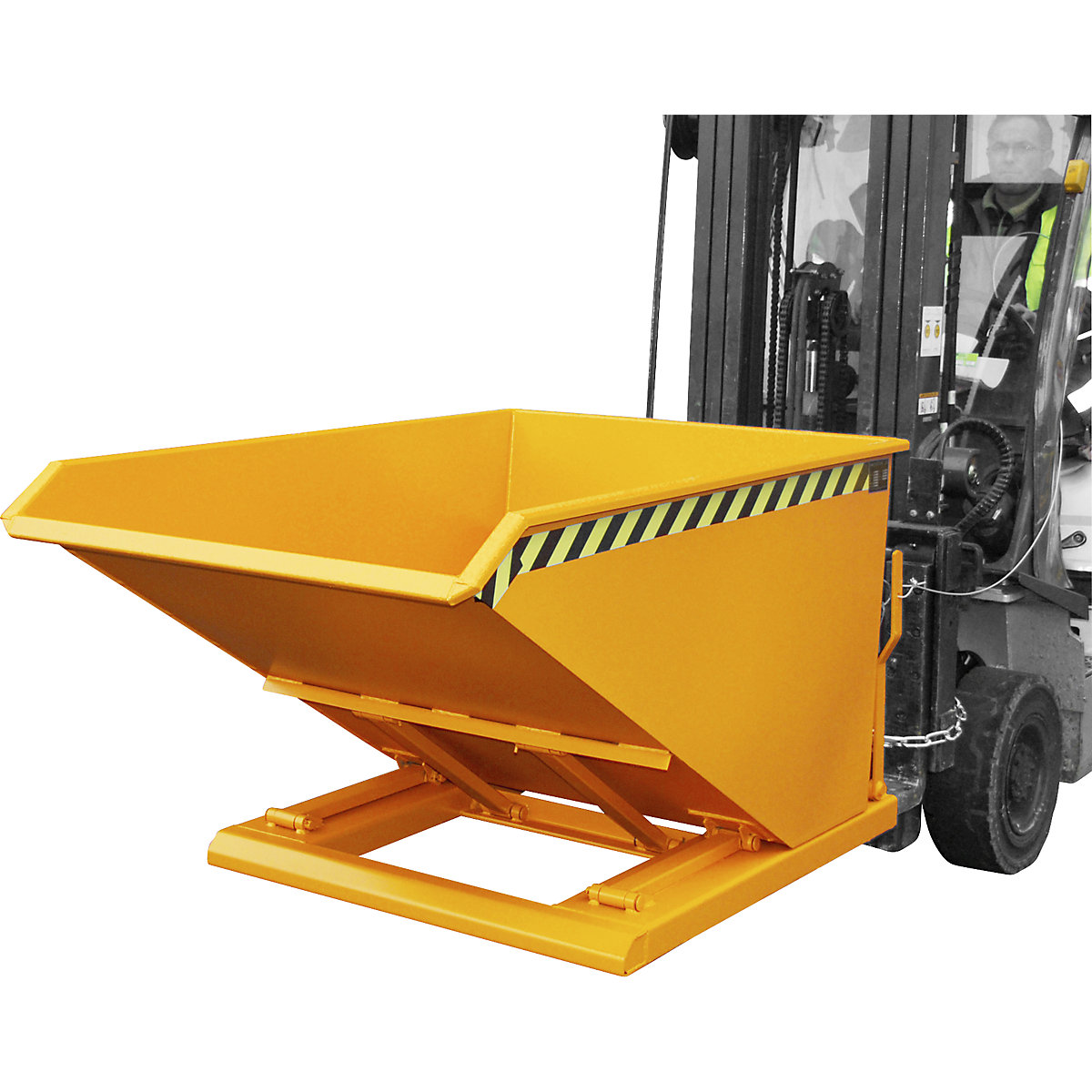 Tilting skip, extremely low overall height, without wheels - eurokraft pro