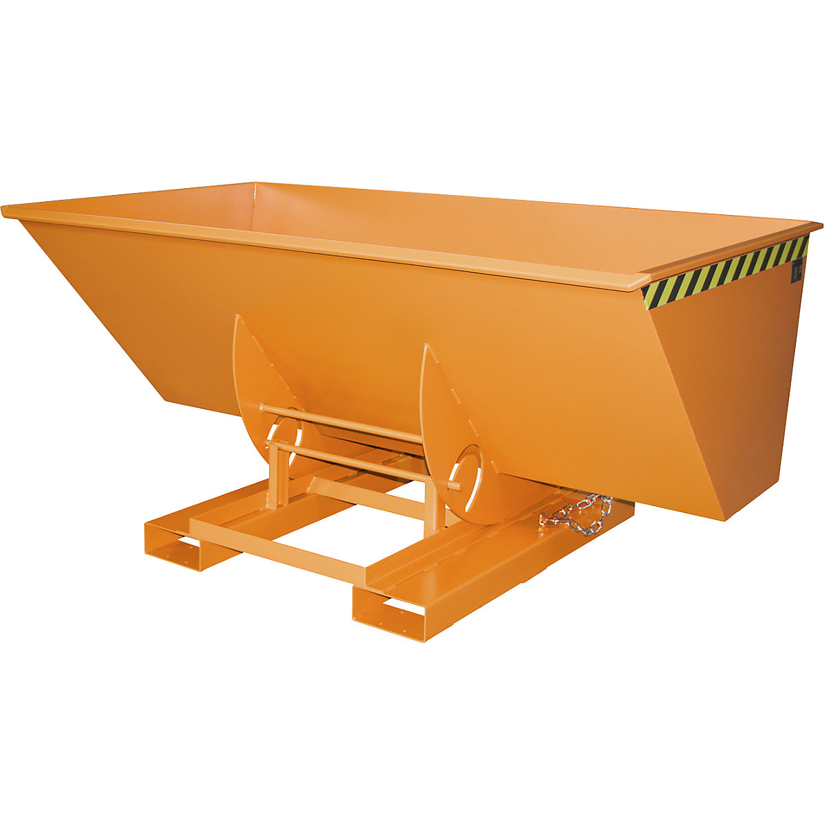 Tilting skip, type AK – eurokraft pro, capacity 1.5 m³, yellow orange-2