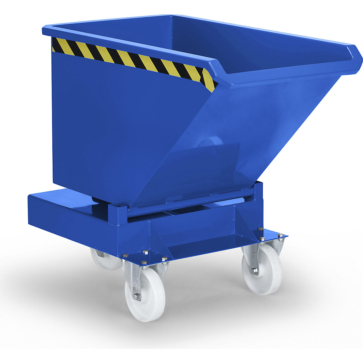 Tilting skip with wheels
