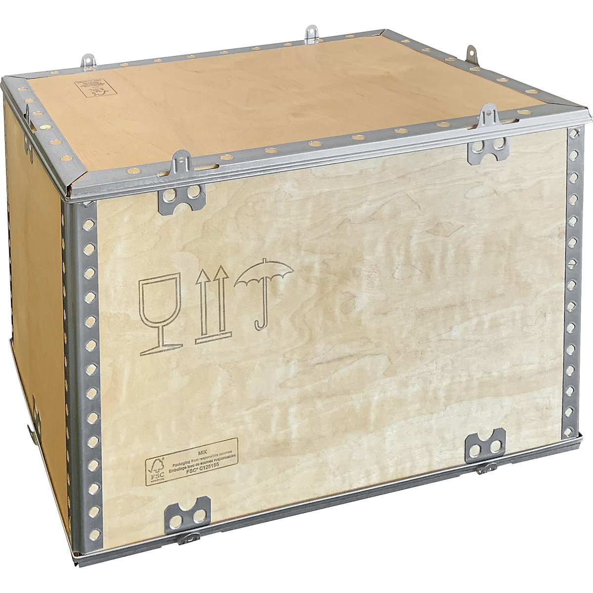 Caja plegable de madera, estándar, L x A x H 580 x 380 x 380 mm, a partir de 1 unid.-1