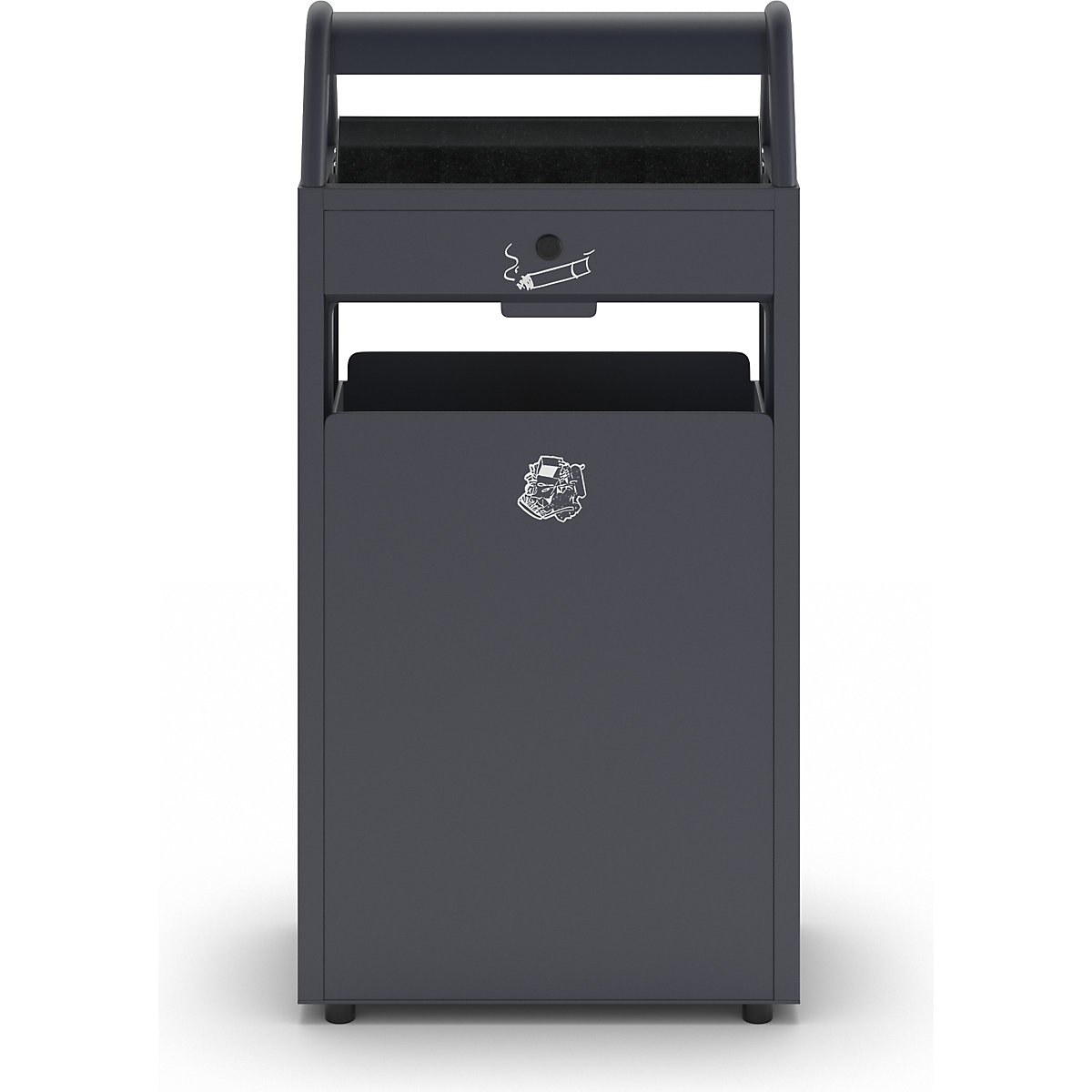Collecteur de déchets avec cendrier et toit de protection – VAR (Illustration du produit 5)-4
