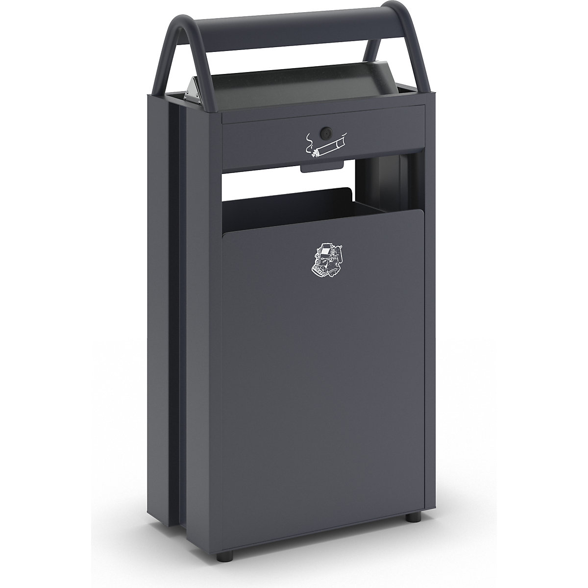 Collecteur de déchets avec cendrier et toit de protection – VAR (Illustration du produit 2)-1
