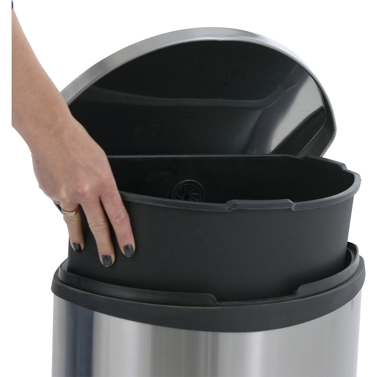 Collecteur de déchets à pédale, en forme de coquille – EKO (Illustration du produit 3)-2