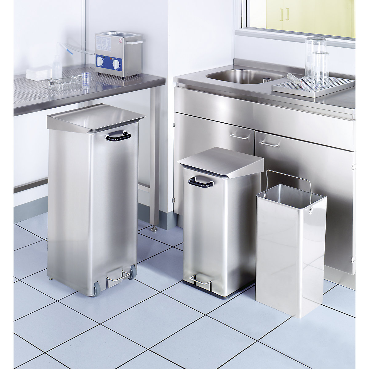 Poubelle à pédale, inox (Illustration du produit 2)-1