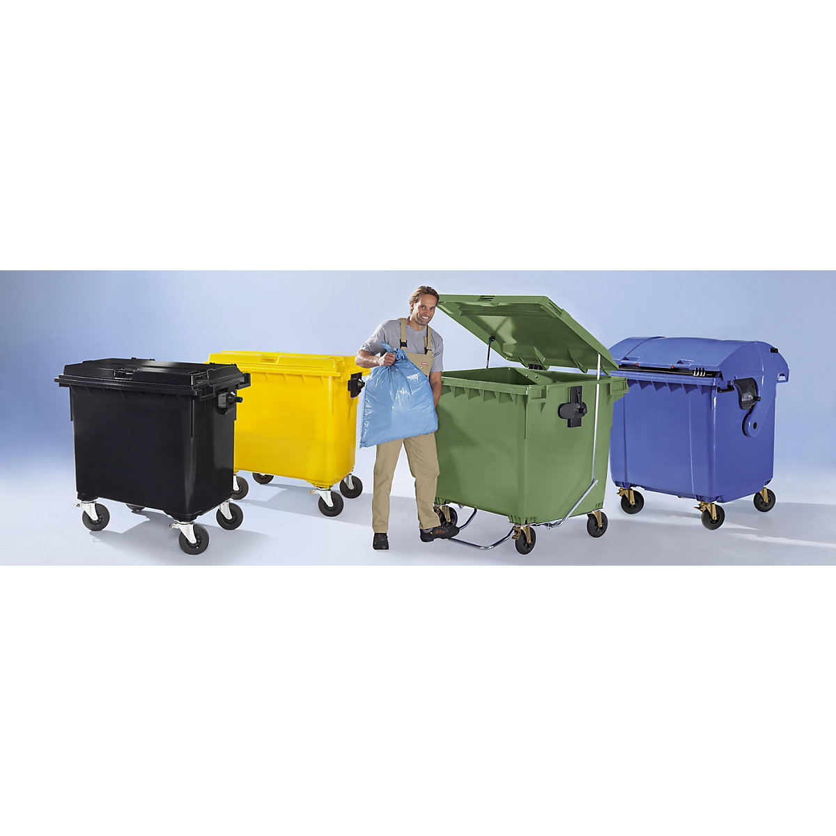 Conteneur à ordures en plastique conforme DIN EN 840 (Illustration du produit 2)-1