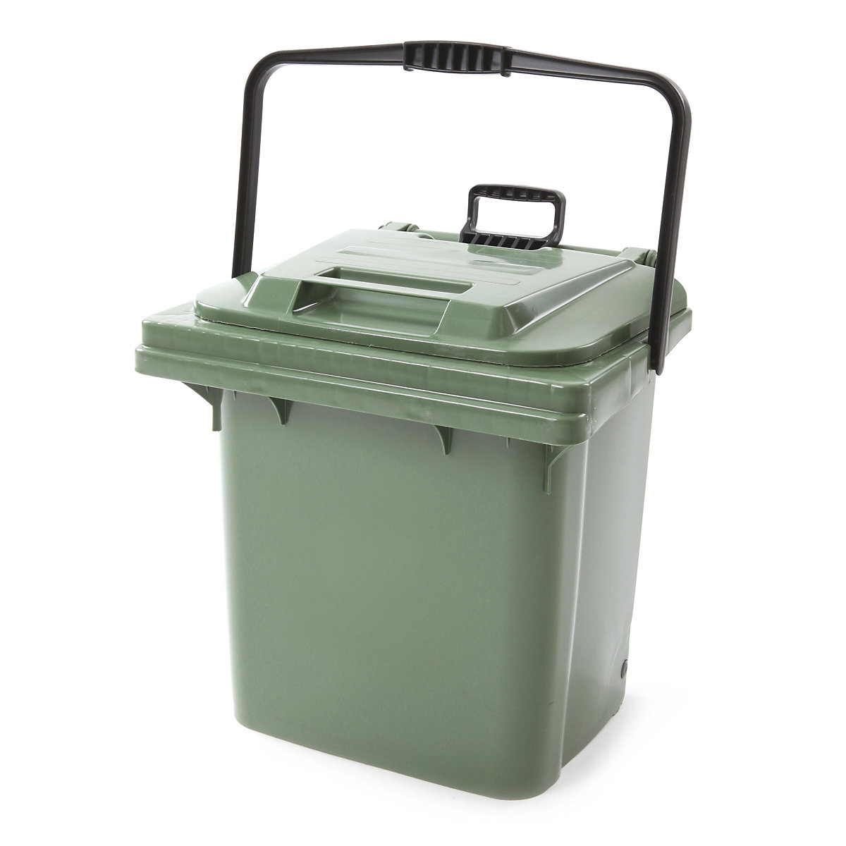 Poubelle pour déchets biologiques avec barre de traction, capacité 45 l, l x h 493 x 737 mm, vert-0