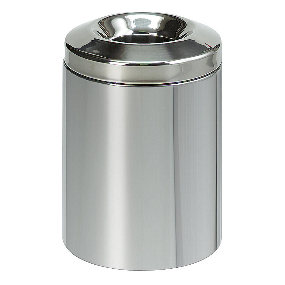 Corbeille à papier auto-extinguible, inox, capacité 7 l, h x Ø 277 x 207 mm, brillant