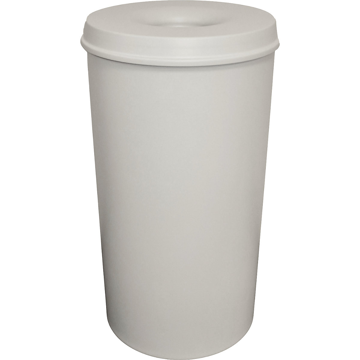 Corbeille à papier de sécurité, en acier, auto-extinguible, capacité 50 l, h x Ø 625 x 335 mm, corps gris / étouffoir gris-0