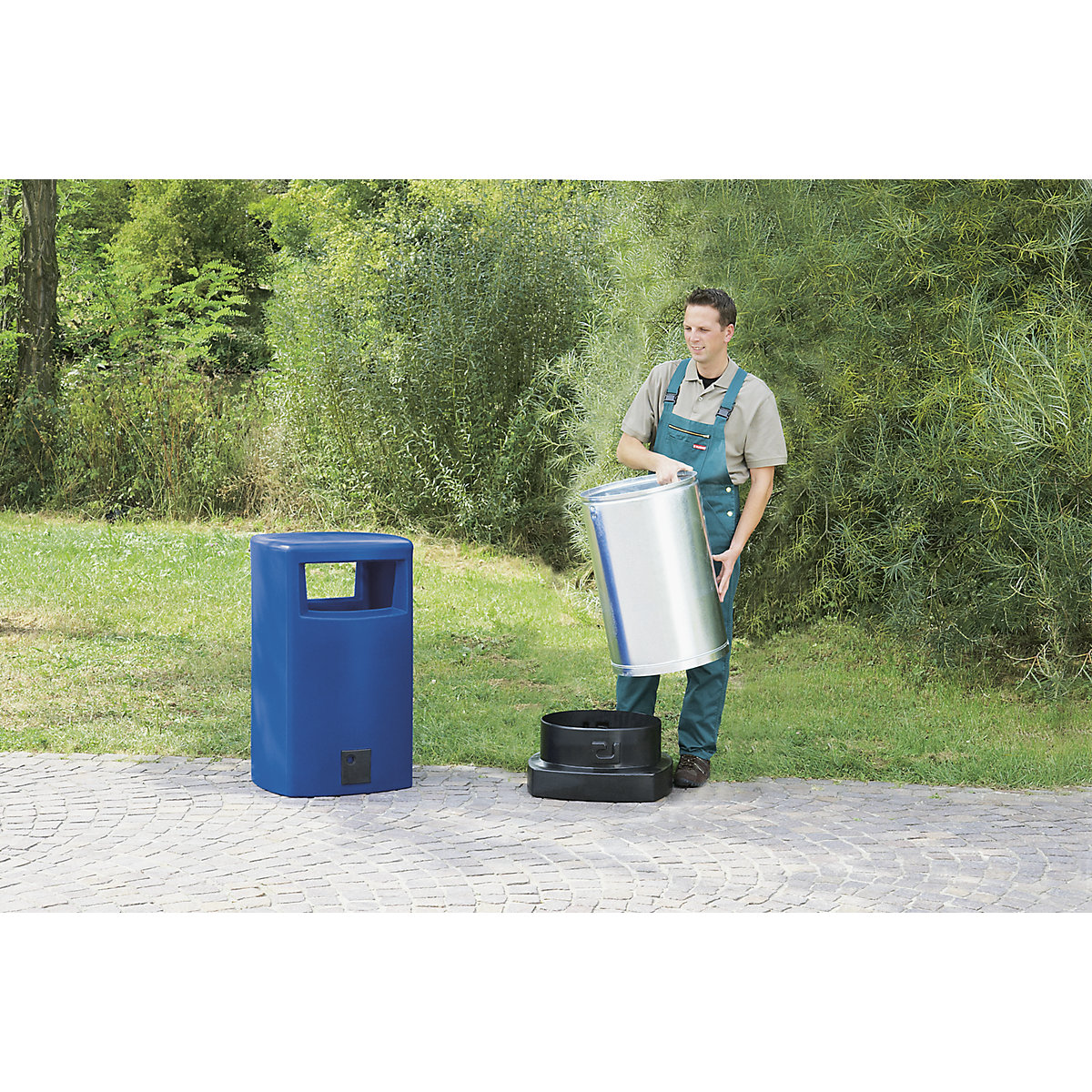 Collecteur de déchets en plastique, pour l'extérieur (Illustration du produit 3)-2