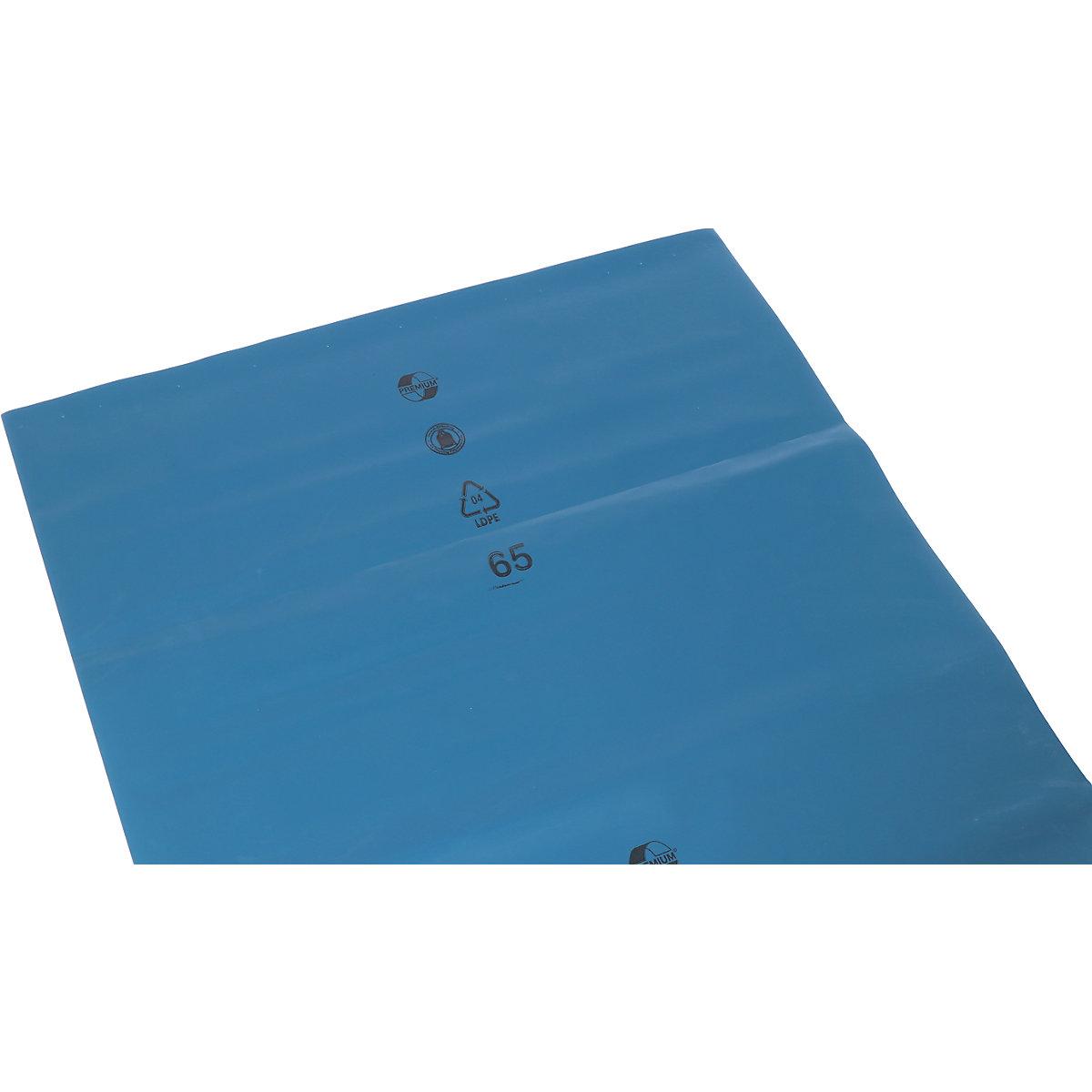 Sacs-poubelle pour déchets lourds en PE basse densité, capacité 120 l, l x h 700 x 1100 mm, épaisseur 200 µm, bleu, lot de 100