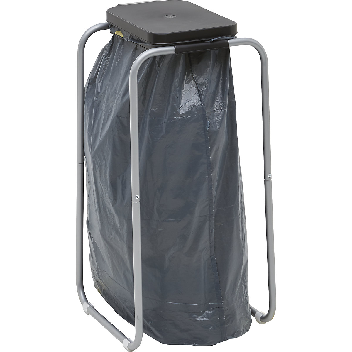 Support en acier pour sacs-poubelle avec couvercle en plastique – eurokraft basic (Illustration du produit 3)-2