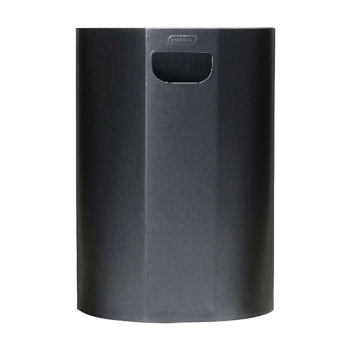 Nástenná nádoba na odpad, polkruhová – Probbax, oceľ, šedá, 20 l, v x š 495 x 350 mm-0