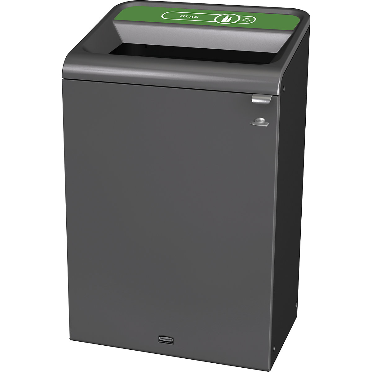 Pojemnik na surowce wtórne Configure™ – Rubbermaid, stal ocynkowana, poj. 57 l, zielony-0