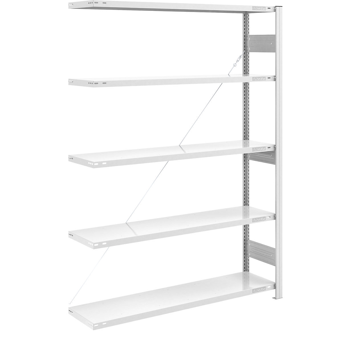 Regał wtykowy do dużych obciążeń, RAL 7035 – eurokraft pro, wys. regału 2000 mm, regał dodatkowy, szer. x głęb. 1300 x 400 mm-0