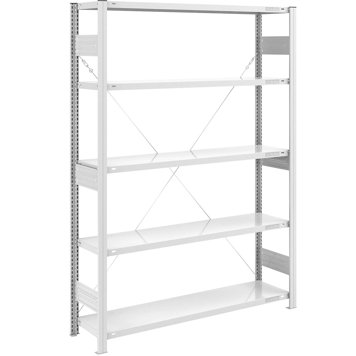 Regał wtykowy do dużych obciążeń, RAL 7035 – eurokraft pro, wys. regału 2000 mm, regał podstawowy, szer. x głęb. 1300 x 400 mm-0