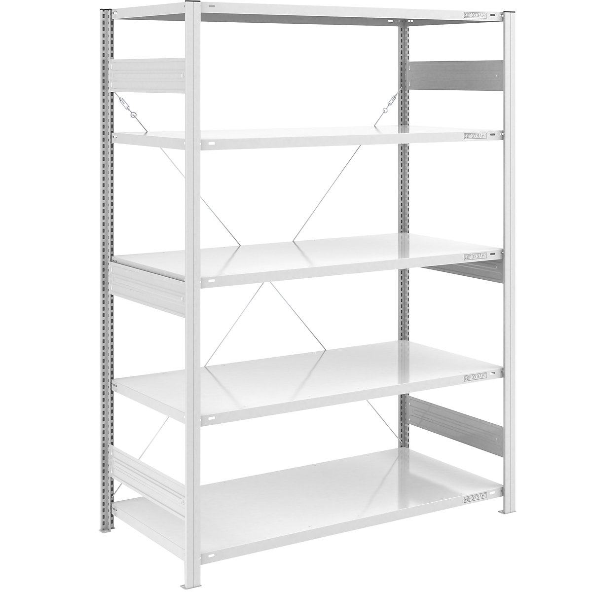 Regał wtykowy do dużych obciążeń, RAL 7035 – eurokraft pro, wys. regału 2000 mm, regał podstawowy, szer. x głęb. 1300 x 800 mm-0