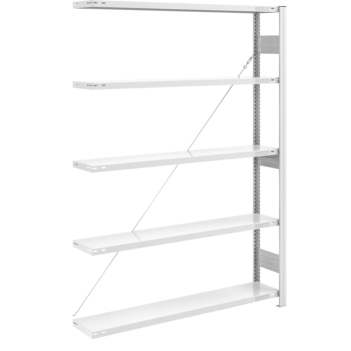 Regał wtykowy do dużych obciążeń, RAL 7035 – eurokraft pro, wys. regału 2000 mm, regał dodatkowy, szer. x głęb. 1300 x 300 mm-0