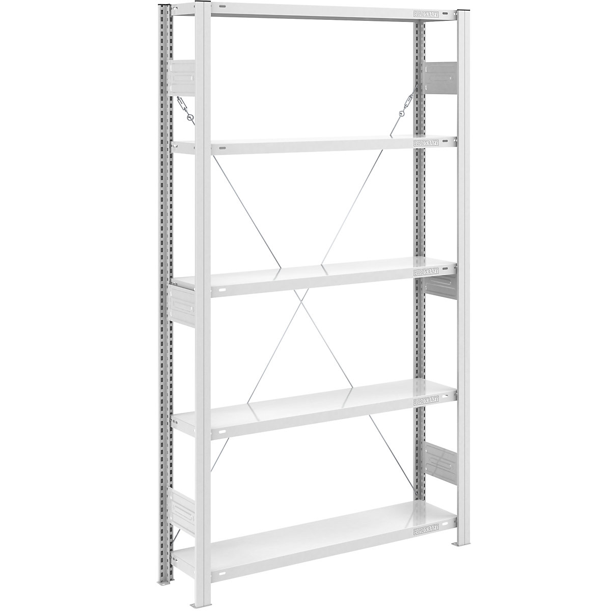 Regał wtykowy do dużych obciążeń, RAL 7035 – eurokraft pro, wys. regału 2000 mm, regał podstawowy, szer. x głęb. 1000 x 300 mm-0