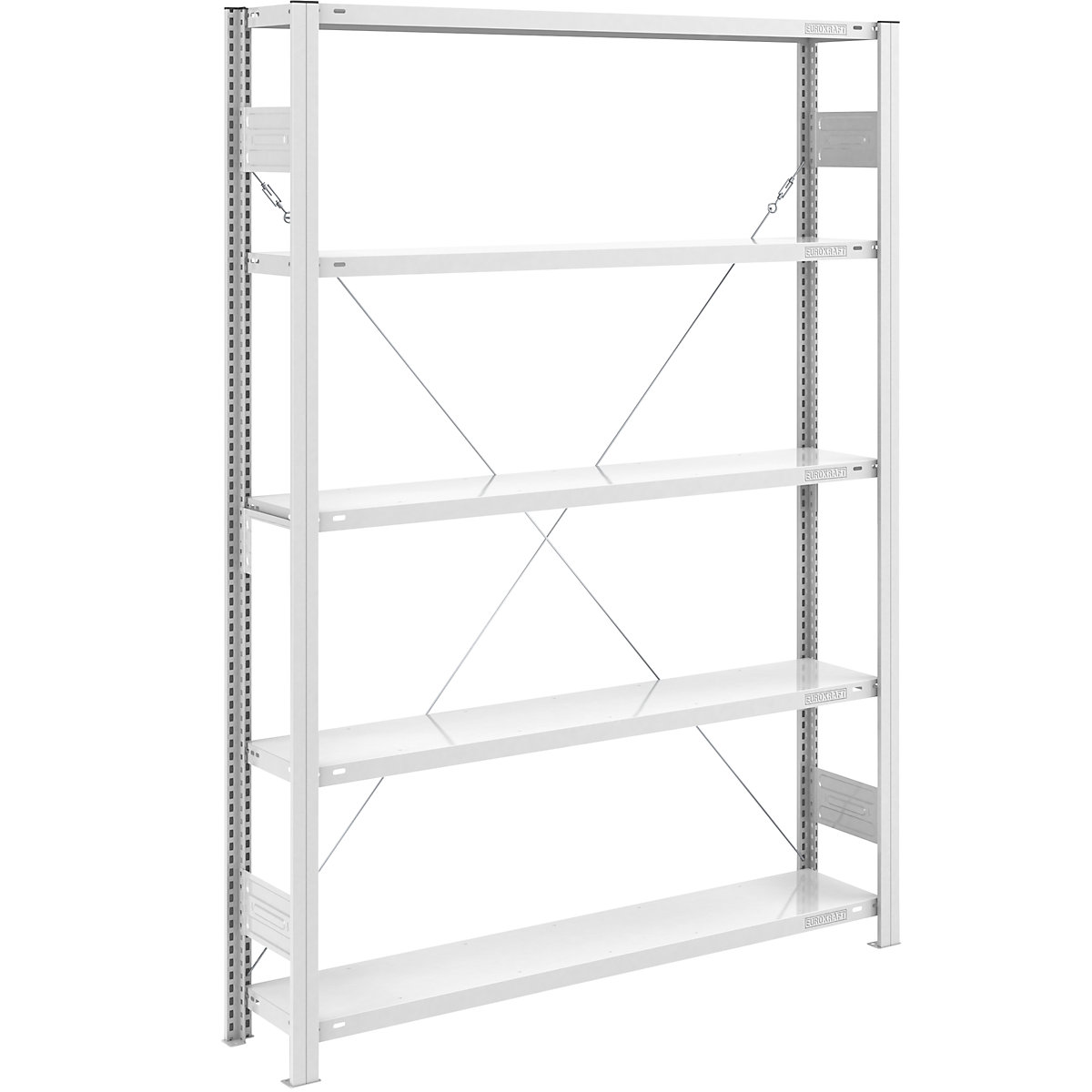 Regał wtykowy do dużych obciążeń, RAL 7035 – eurokraft pro, wys. regału 2000 mm, regał podstawowy, szer. x głęb. 1300 x 300 mm-0