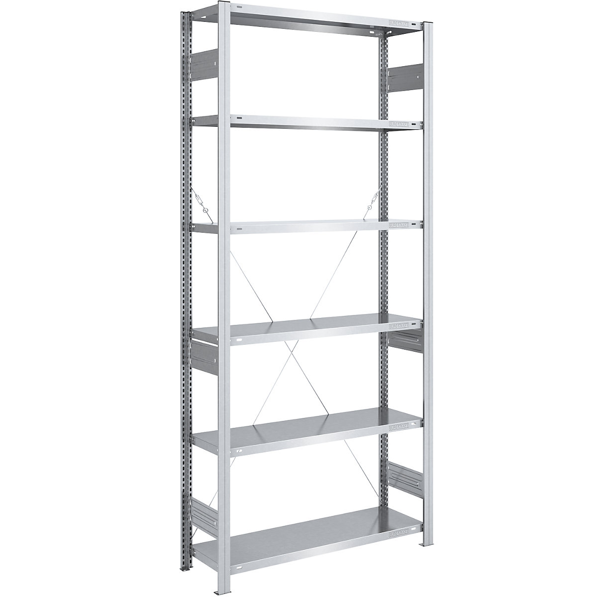 Regał wtykowy do dużych obciążeń, ocynkowany – eurokraft pro, wys. regału 2500 mm, regał podstawowy, szer. x głęb. 1000 x 400 mm-0