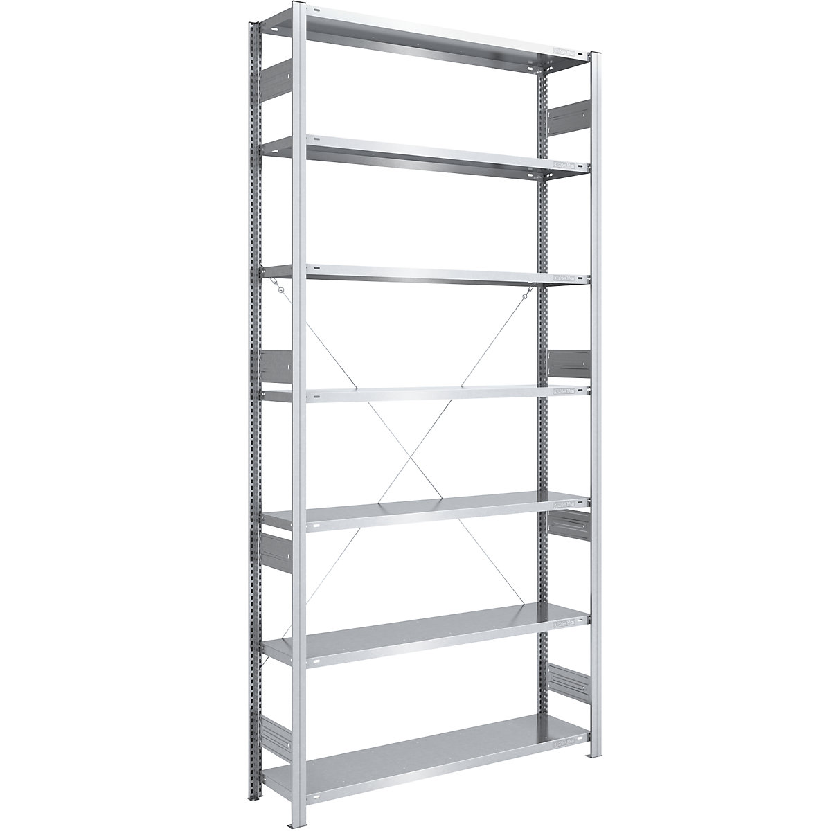 Regał wtykowy do dużych obciążeń, ocynkowany – eurokraft pro, wys. regału 3000 mm, regał podstawowy, szer. x głęb. 1300 x 400 mm-0