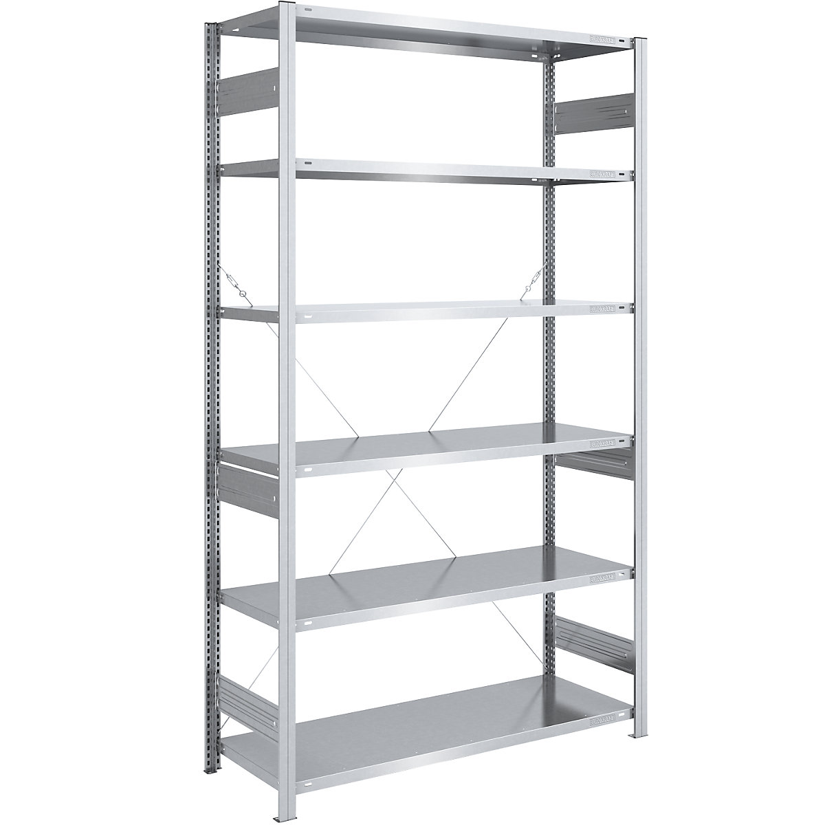 Regał wtykowy do dużych obciążeń, ocynkowany – eurokraft pro, wys. regału 2500 mm, regał podstawowy, szer. x głęb. 1300 x 600 mm-0