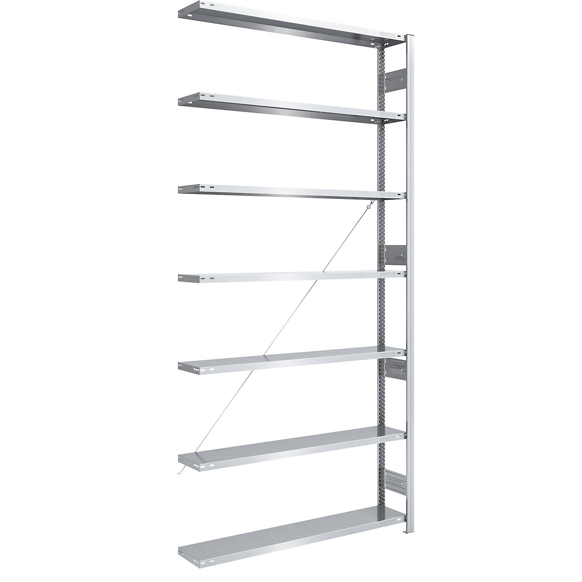 Regał wtykowy do dużych obciążeń, ocynkowany – eurokraft pro, wys. regału 3000 mm, regał dodatkowy, szer. x głęb. 1300 x 300 mm-0