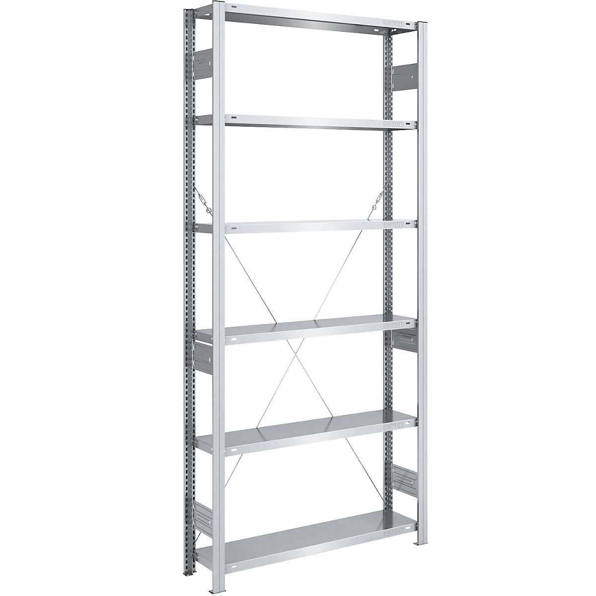Regał wtykowy do dużych obciążeń, ocynkowany – eurokraft pro, wys. regału 2500 mm, regał podstawowy, szer. x głęb. 1000 x 300 mm-0