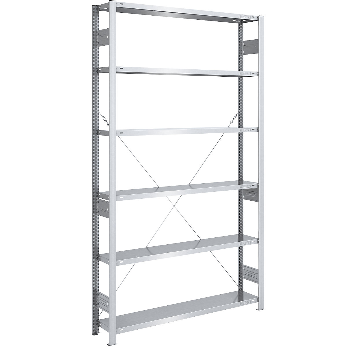 Regał wtykowy do dużych obciążeń, ocynkowany – eurokraft pro, wys. regału 2500 mm, regał podstawowy, szer. x głęb. 1300 x 300 mm-0