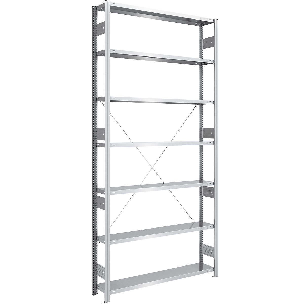 Regał wtykowy do dużych obciążeń, ocynkowany – eurokraft pro, wys. regału 3000 mm, regał podstawowy, szer. x głęb. 1300 x 300 mm-0