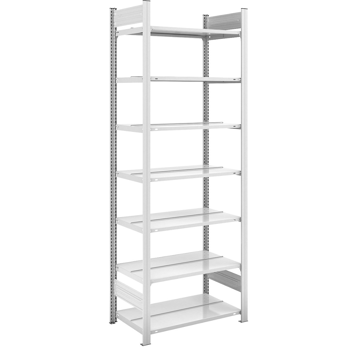Regał wtykowy na akta, RAL 7035 – hofe, wys. regału 2350 mm, dwustronne, regał podstawowy, szer. x gł. 750 x 600 mm-0