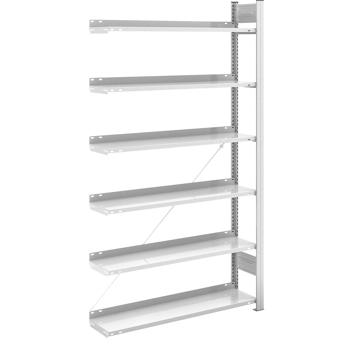Regał wtykowy na akta, RAL 7035 – hofe, wys. regału 2000 mm, jednostronne, regał dodatkowy, szer. x gł. 1000 x 300 mm-0