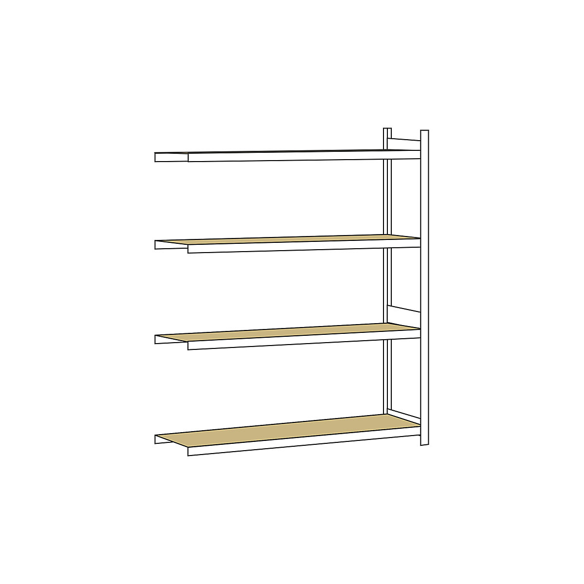 Regał o dużej rozpiętości, z płytą wiórową, wys. 2500 mm – SCHULTE, rozstaw 2250 mm, regał dodatkowy, głęb. 600 mm-0